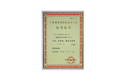 国际标准认可证书